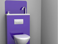 Toilettes avec lave-mains intégré WiCi Bati avec option credence  type 1 couleur violet
